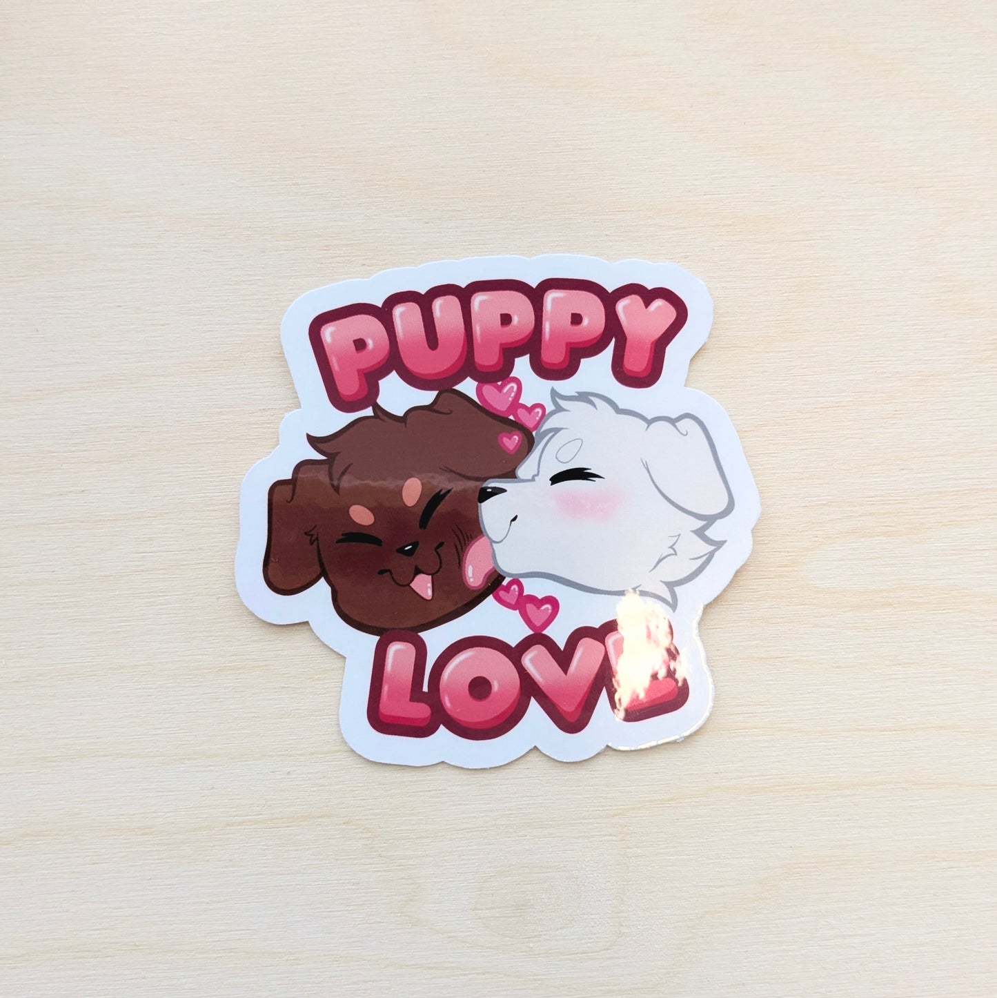 Puppy Love Cute Furry Vinyl Sticker