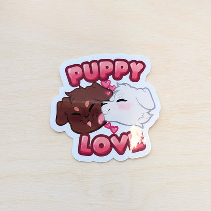 Puppy Love Cute Furry Vinyl Sticker