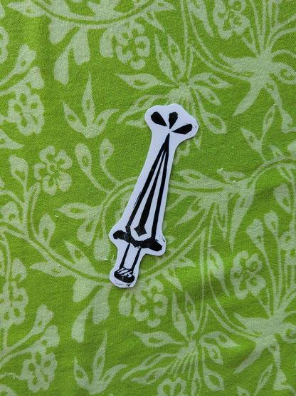 Dagger Linocut Vinyl Sticker