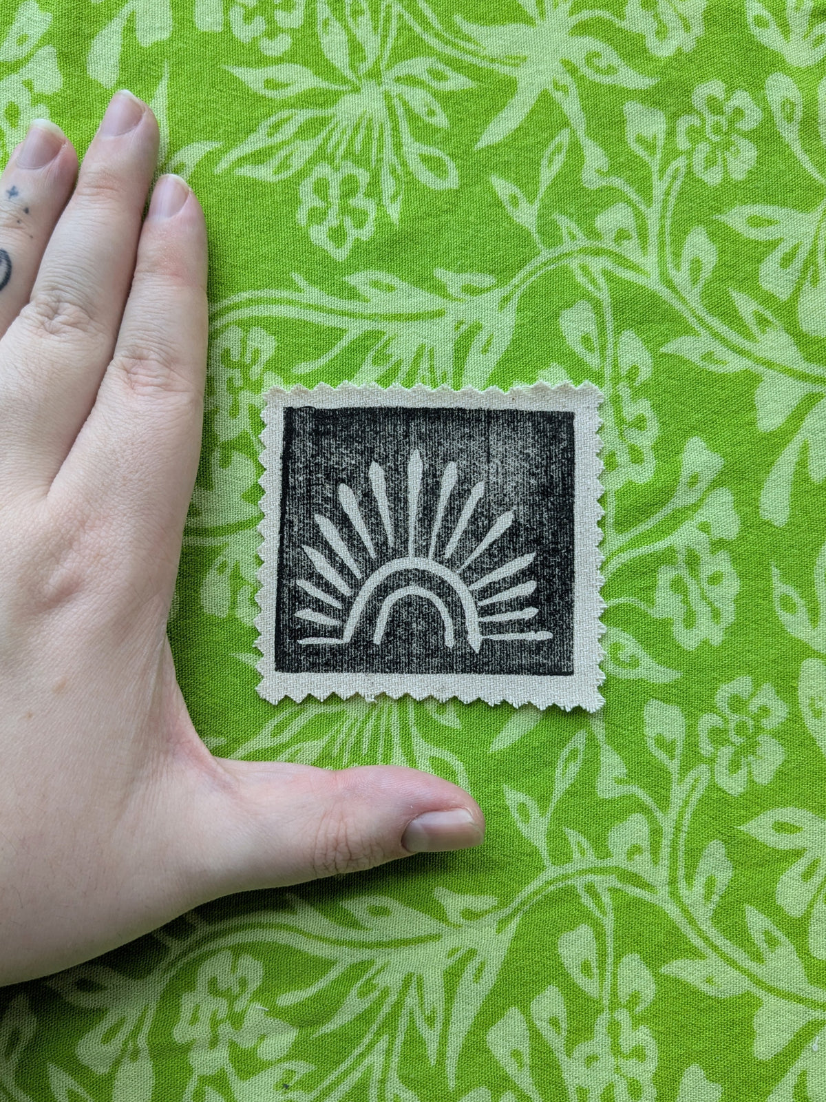 Sunburst Linocut patch