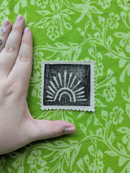 Sunburst Linocut patch