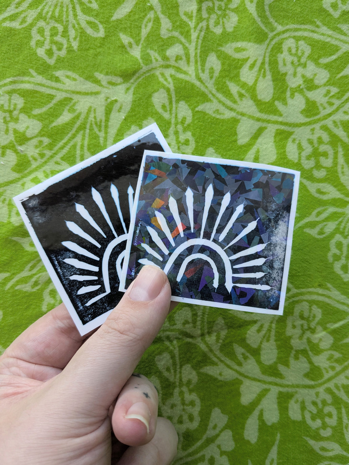 Sunburst Linocut Vinyl Sticker