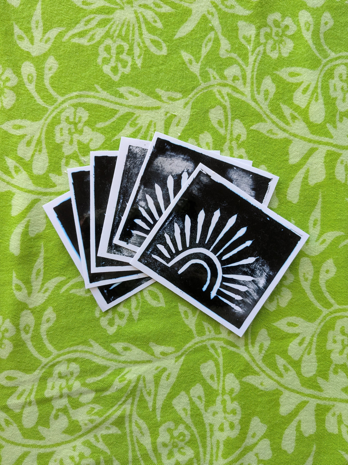 Sunburst Linocut Vinyl Sticker