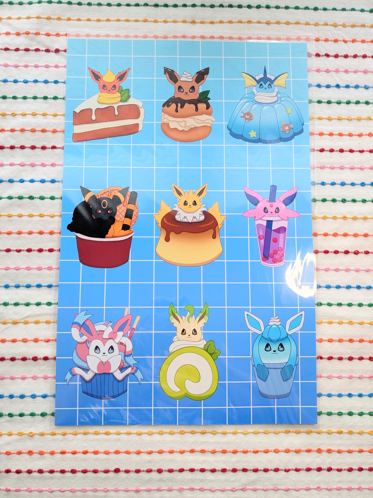 Dessert Eeveelutions Cute Chibi  11x17 Art Print