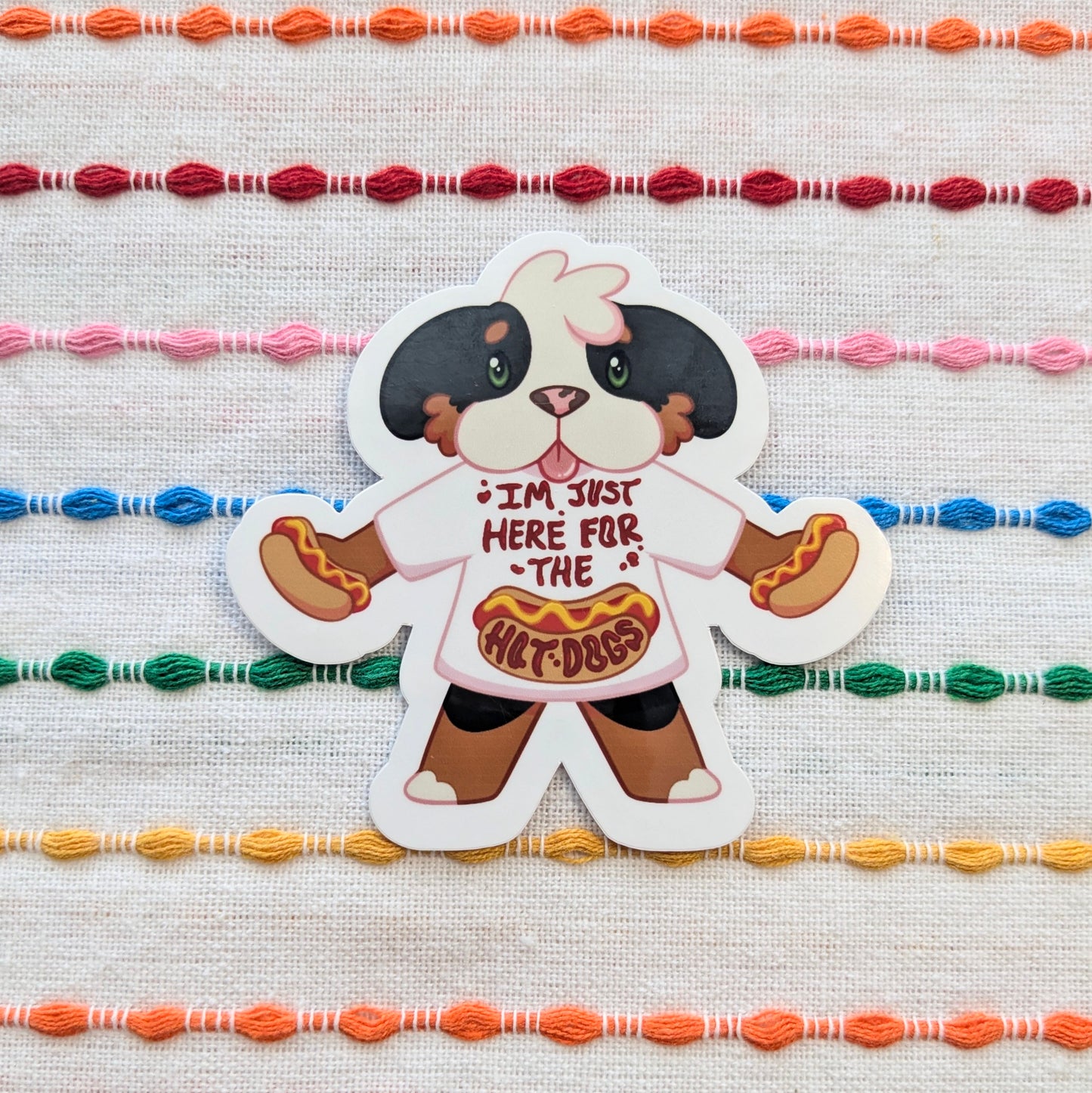 Hot Dog Pup 3 Inch Vinyl Sticker