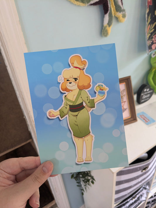 Isabelle AC Island Juice 5x7 Art Print