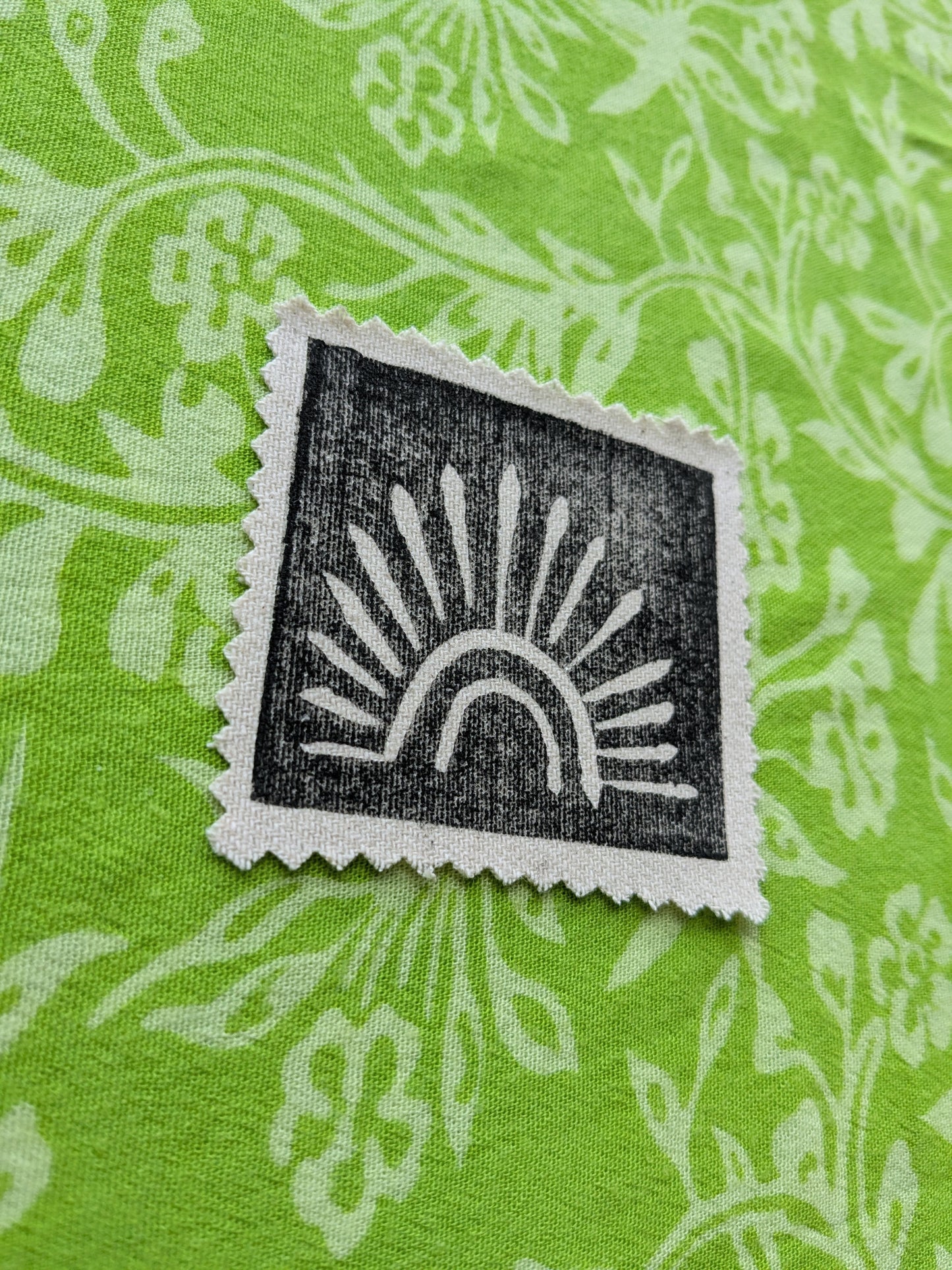 Sunburst Linocut patch