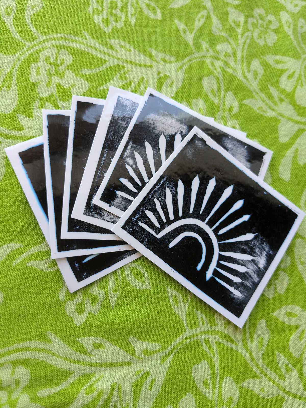 Sunburst Linocut Vinyl Sticker