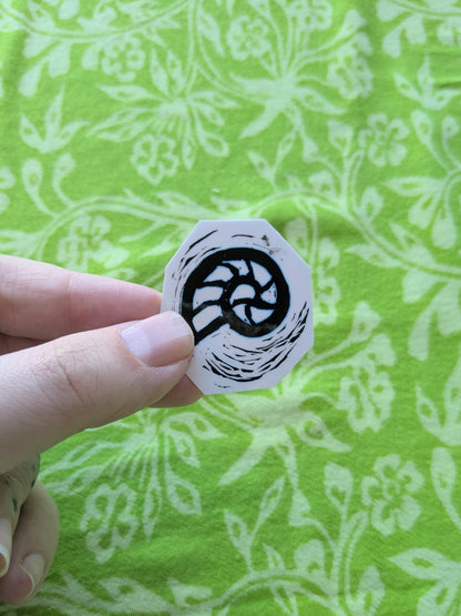 Fossil Linocut Vinyl Sticker