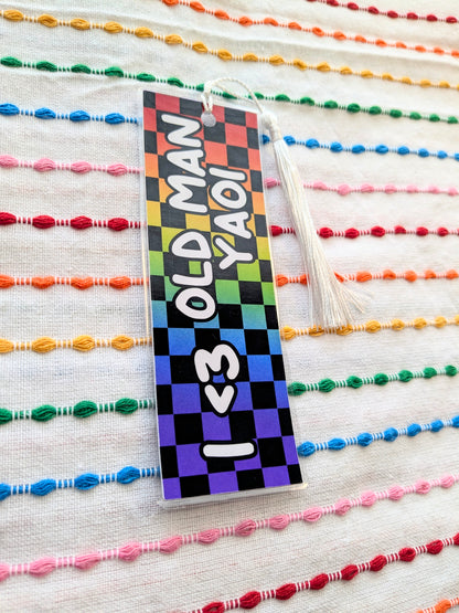 I <3 Yaoi & Yuri Handmade Double Sided Bookmark with Multicolored Tassel