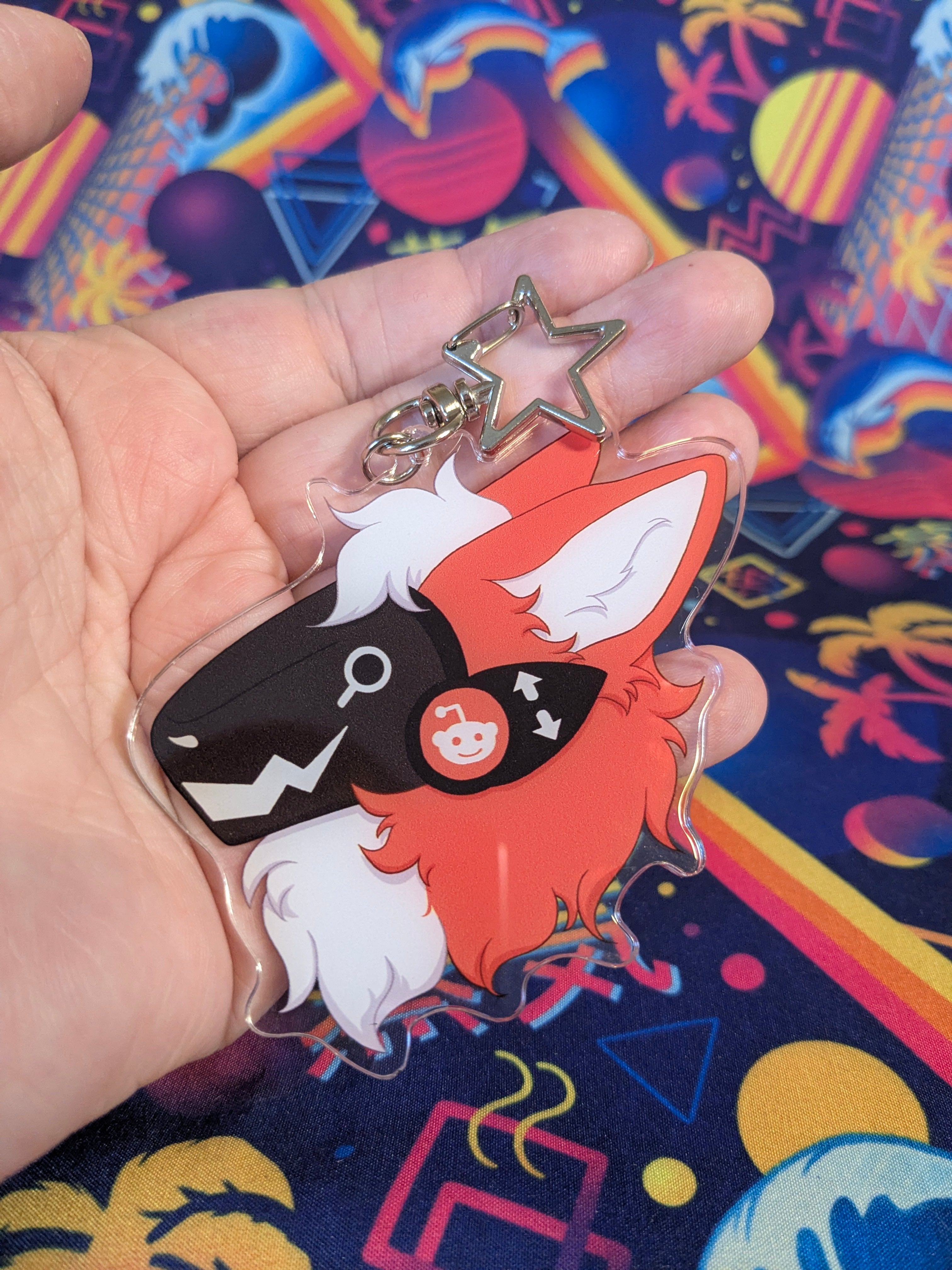 Protogen Red Microphone Red Protogen | 3 inch Acrylic Charm – PeachyMothShop