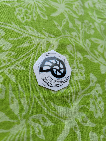 Fossil Linocut Vinyl Sticker