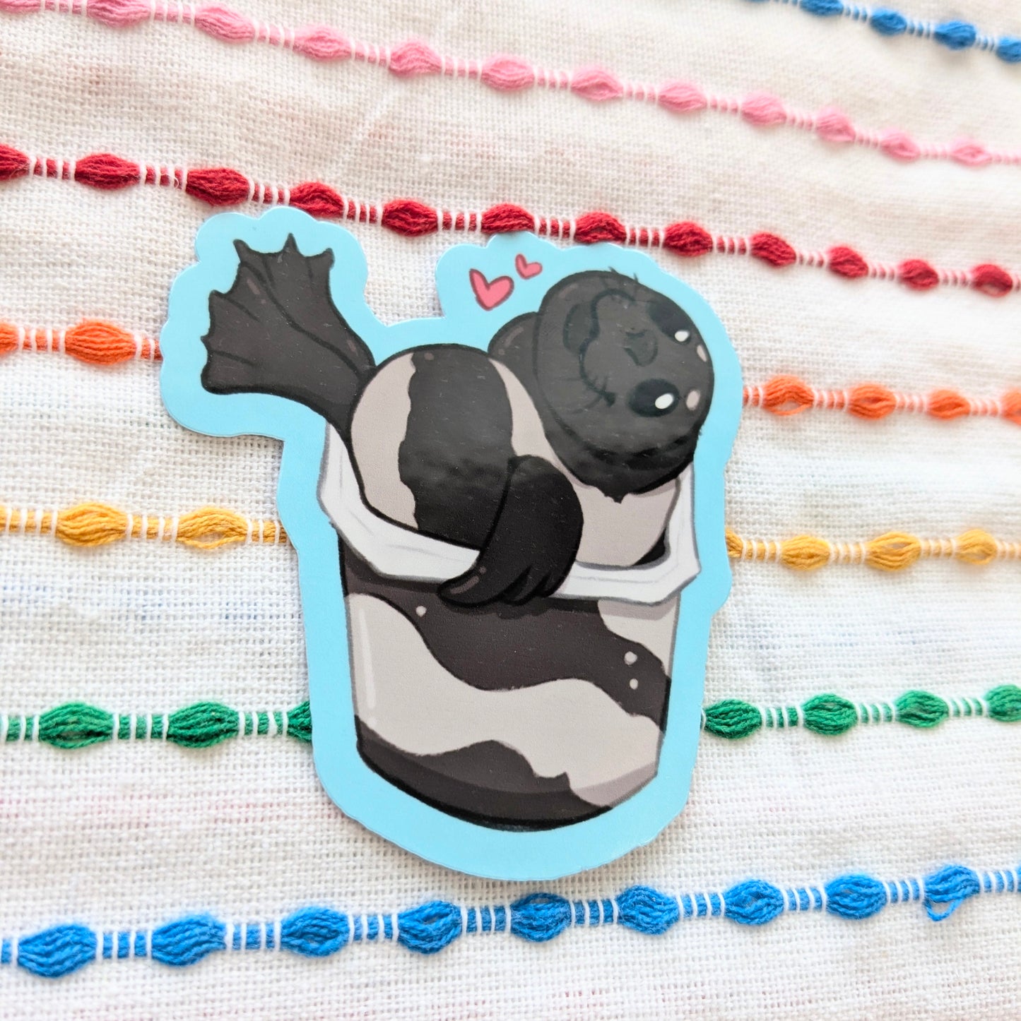 Pudding Cup Ribbon Seal 3 Inch Vinyl Sticker