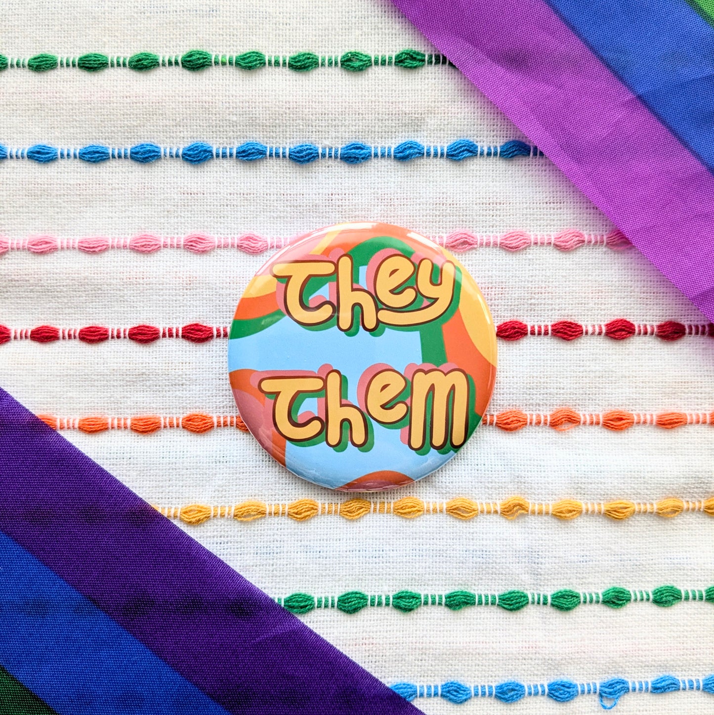 Cute Handmade Pronouns Buttons | 2.25 Inch
