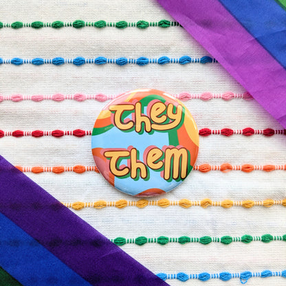 Cute Handmade Pronouns Buttons | 2.25 Inch