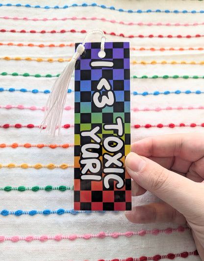I <3 Yaoi & Yuri Handmade Double Sided Bookmark with Multicolored Tassel