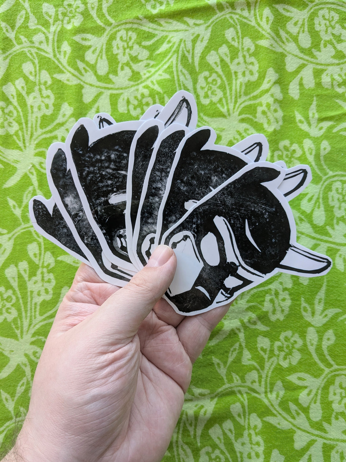 Puphood Linocut Vinyl Sticker