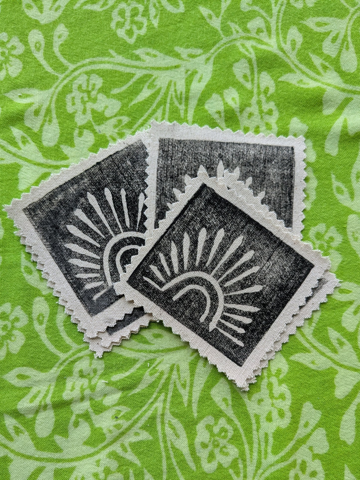 Sunburst Linocut patch