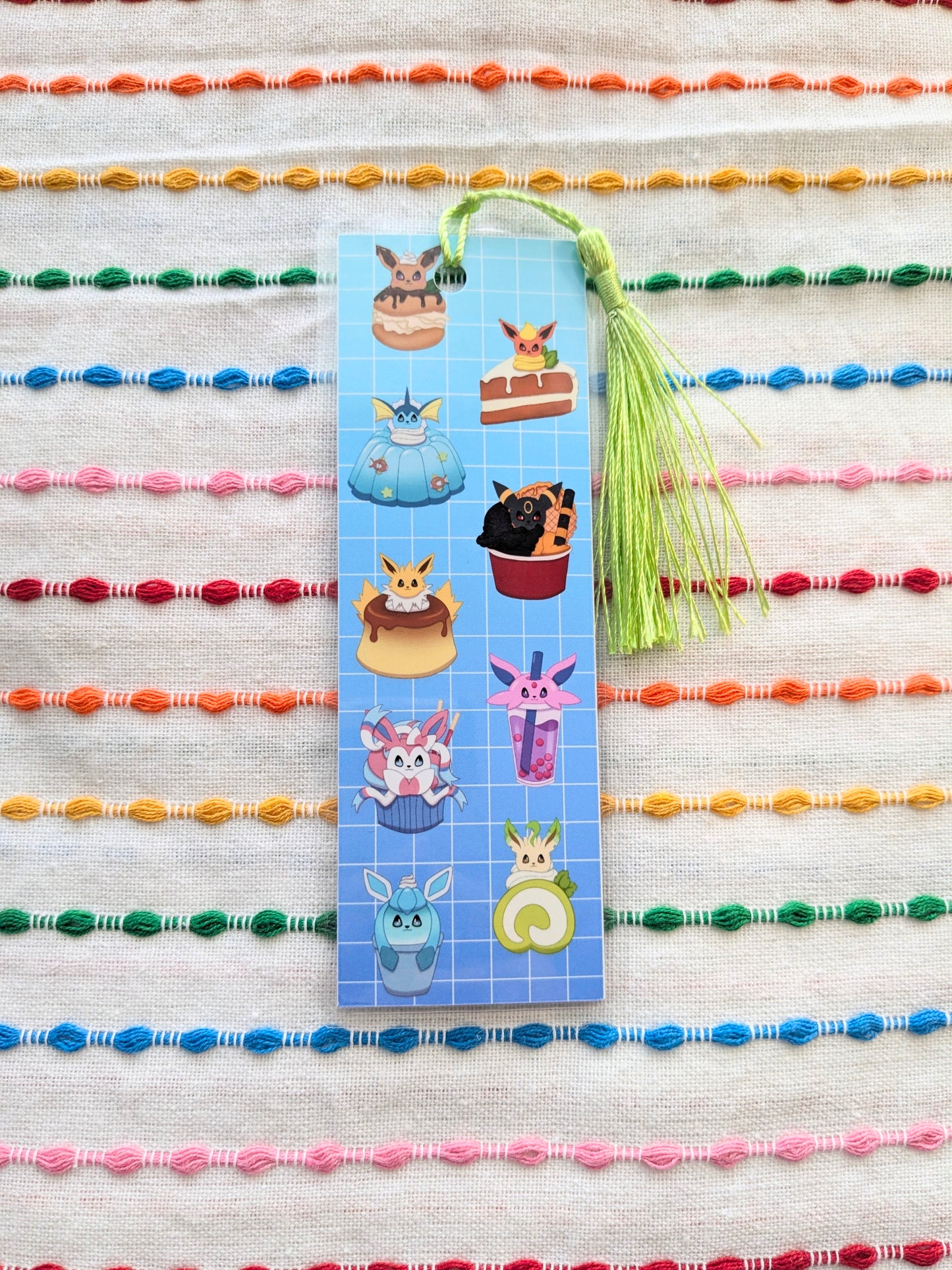 Dessert Eeveelutions Handmade Double Sided Bookmark with Multicolored Tassel (Copy)