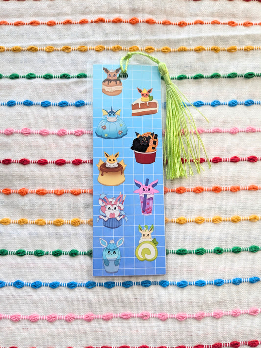 Dessert Eeveelutions Handmade Double Sided Bookmark with Multicolored Tassel
