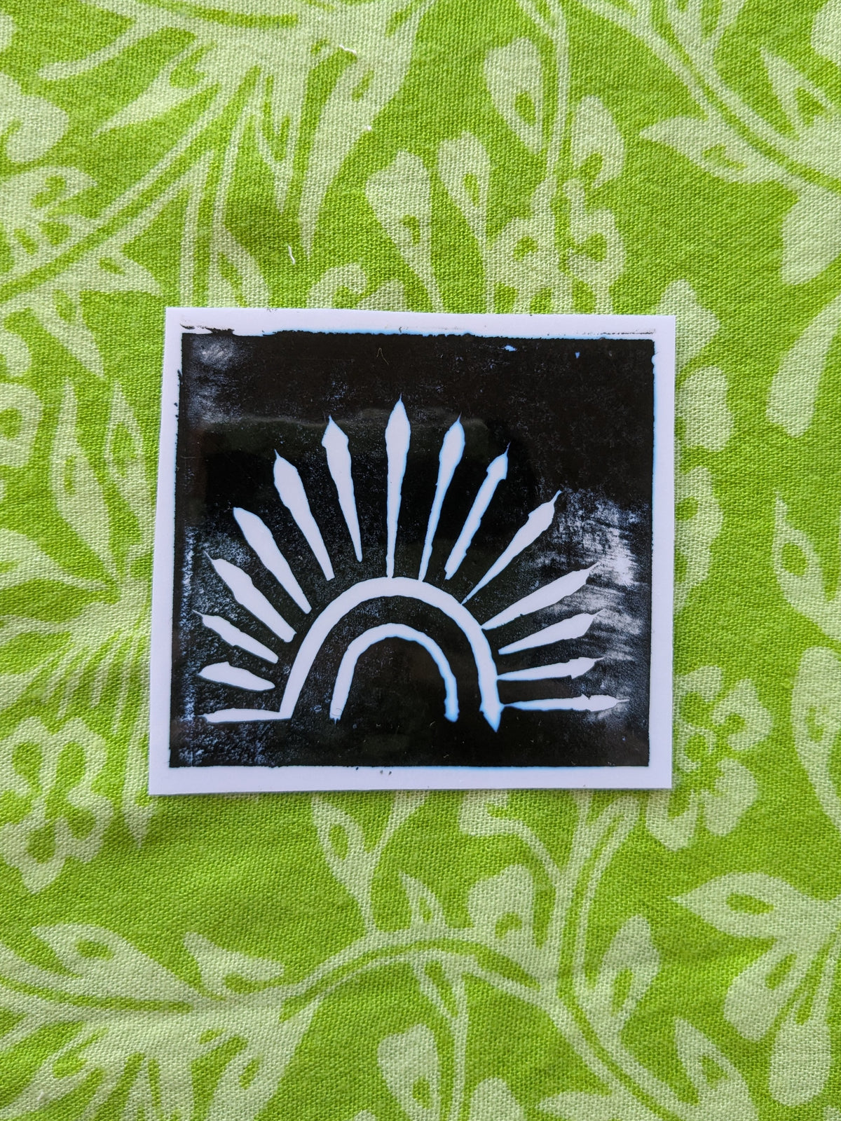Sunburst Linocut Vinyl Sticker
