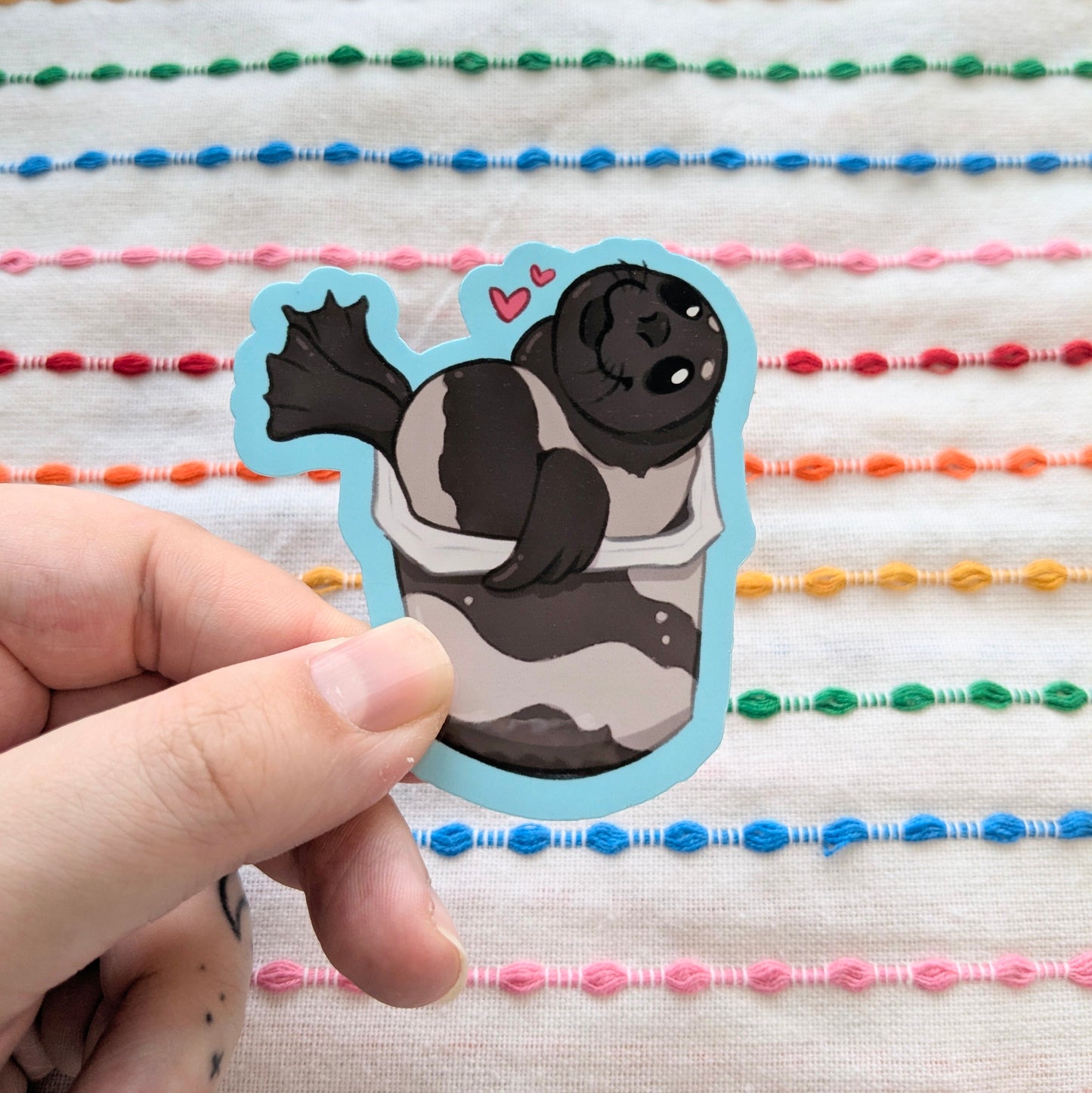 Pudding Cup Ribbon Seal 3 Inch Vinyl Sticker