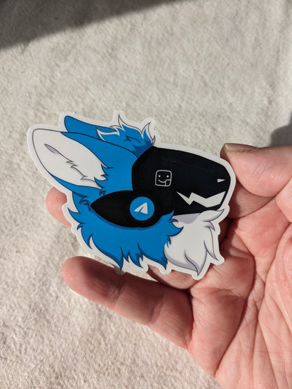 Blue Protogen Sticker | 3 Inch – PeachyMothShop