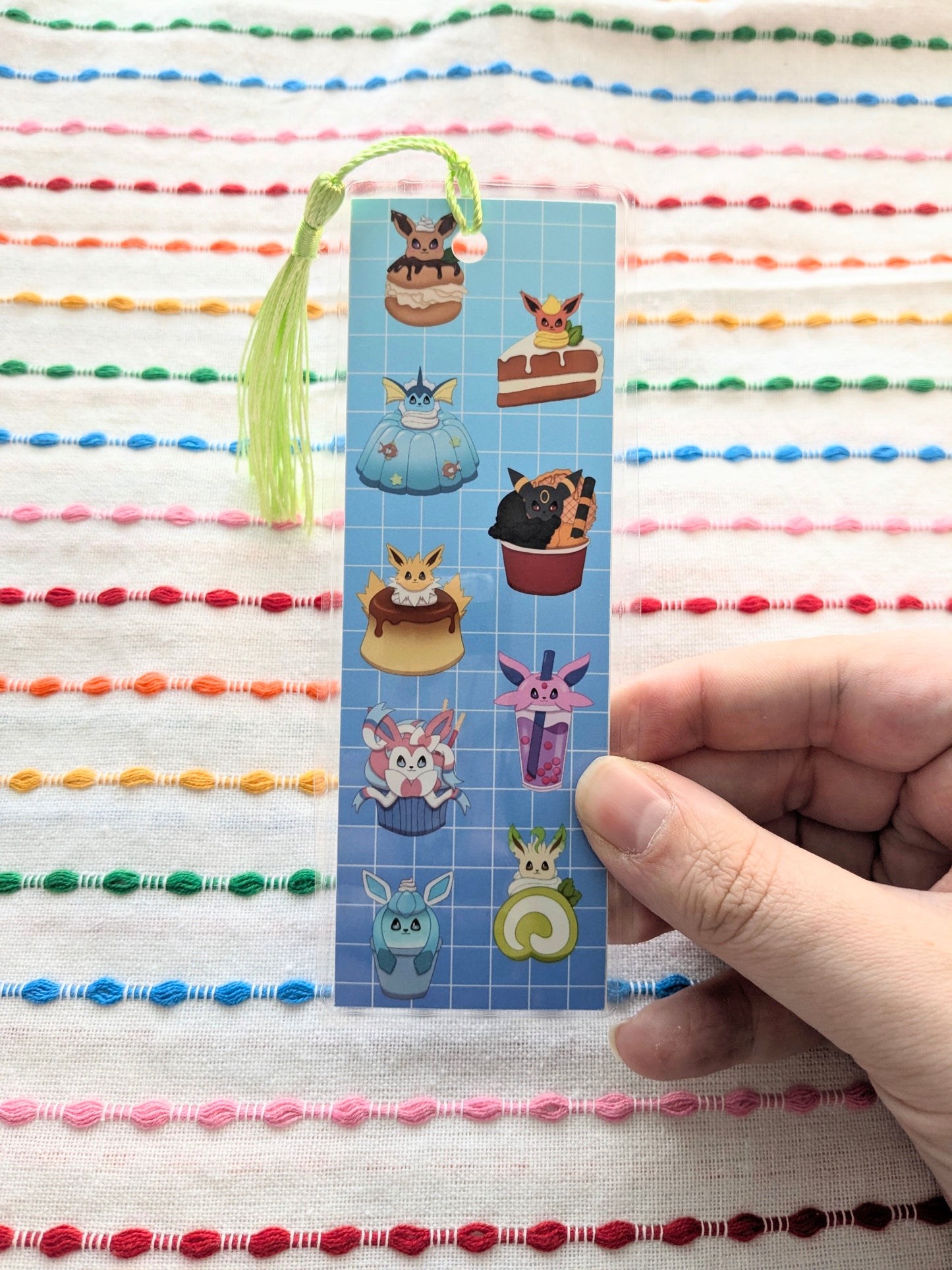 Dessert Eeveelutions Handmade Double Sided Bookmark with Multicolored Tassel (Copy)