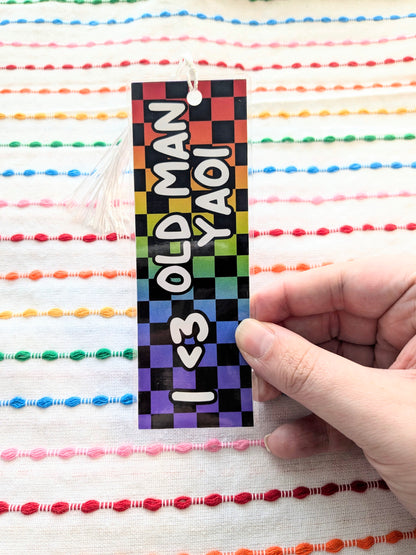 I <3 Yaoi & Yuri Handmade Double Sided Bookmark with Multicolored Tassel