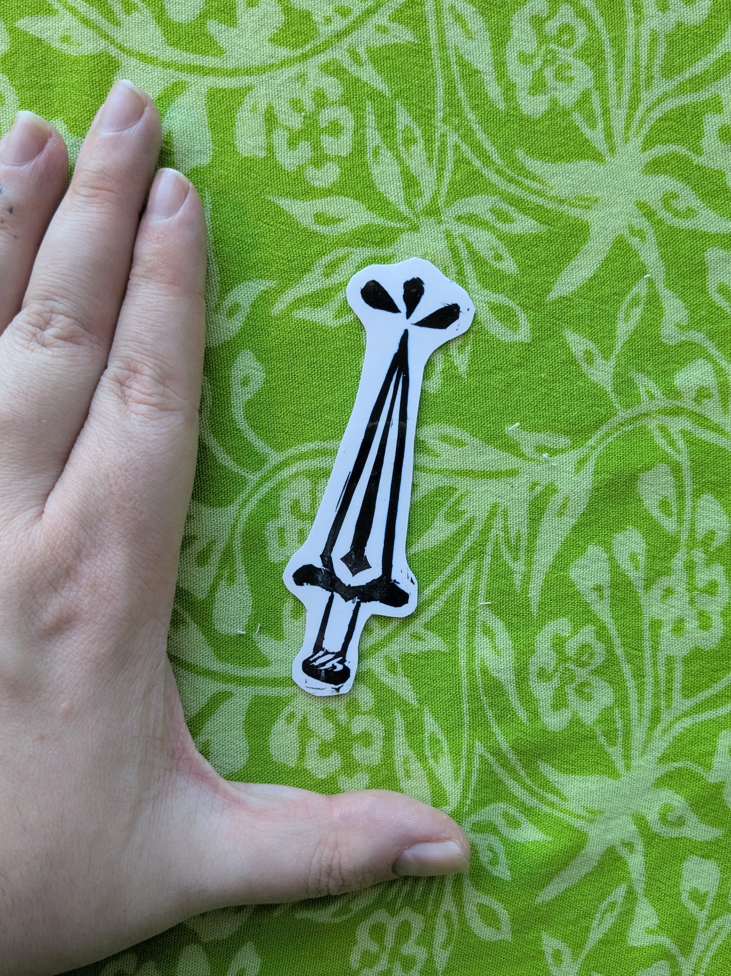 Dagger Linocut Vinyl Sticker