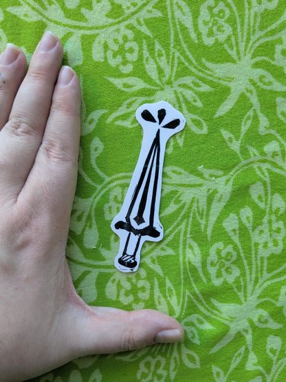 Dagger Linocut Vinyl Sticker