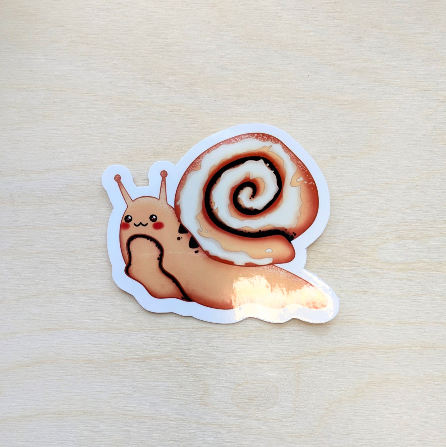 Cinnamon Roll Snail Cute Vinyl Sticker