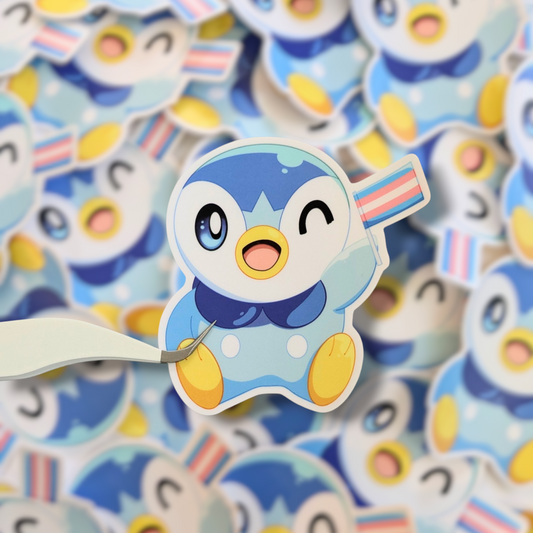 Transgender Piplup Pokemon 3 inch Vinyl Sticker