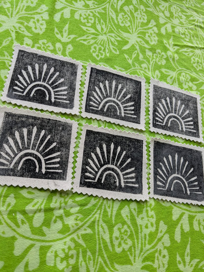 Sunburst Linocut patch