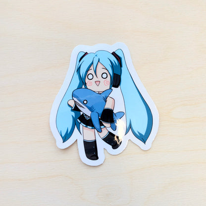Hatsune Miku Blahaj Vinyl Sticker