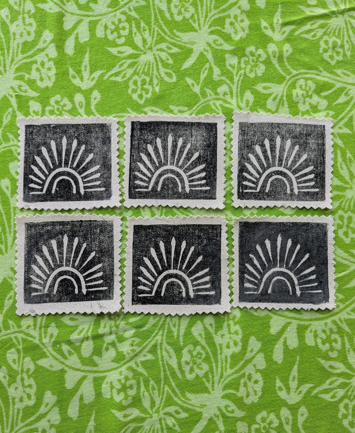 Sunburst Linocut patch