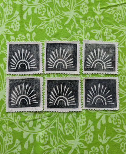Sunburst Linocut patch