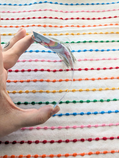 Me Was Born This Way Alan Pride Handmade Double Sided Bookmark with Multicolored Tassel