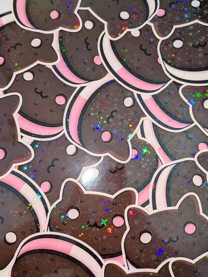 Cookie Cat Steven Universe 3 inch Glitter Vinyl Sticker