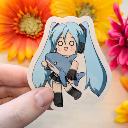 Hatsune Miku Blahaj Vinyl Sticker