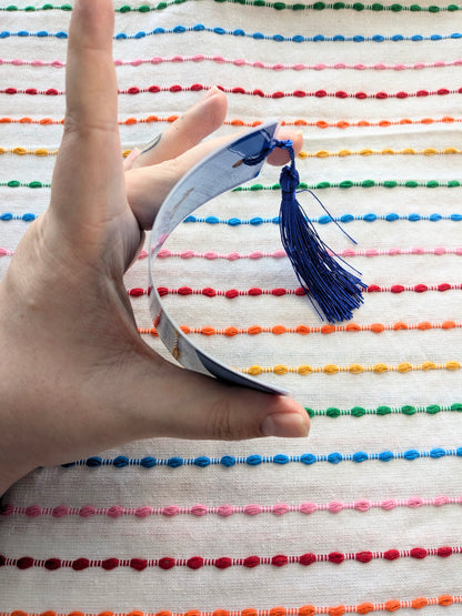 Derpy Tiger KPDH Handmade Double Sided Bookmark with Multicolored Tassel