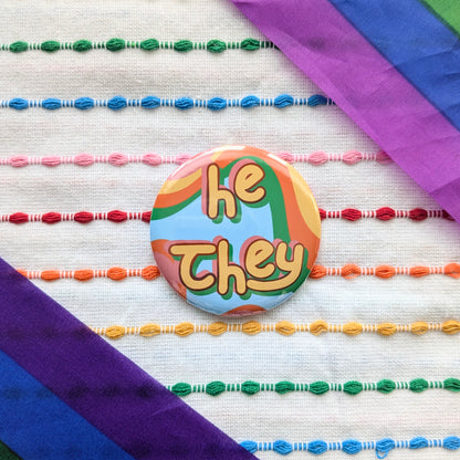 Cute Handmade Pronouns Buttons | 2.25 Inch
