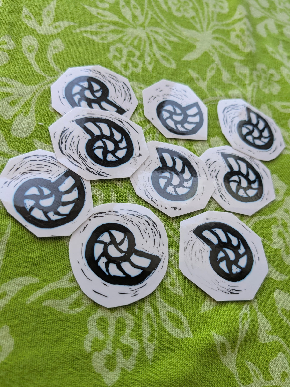 Fossil Linocut Vinyl Sticker