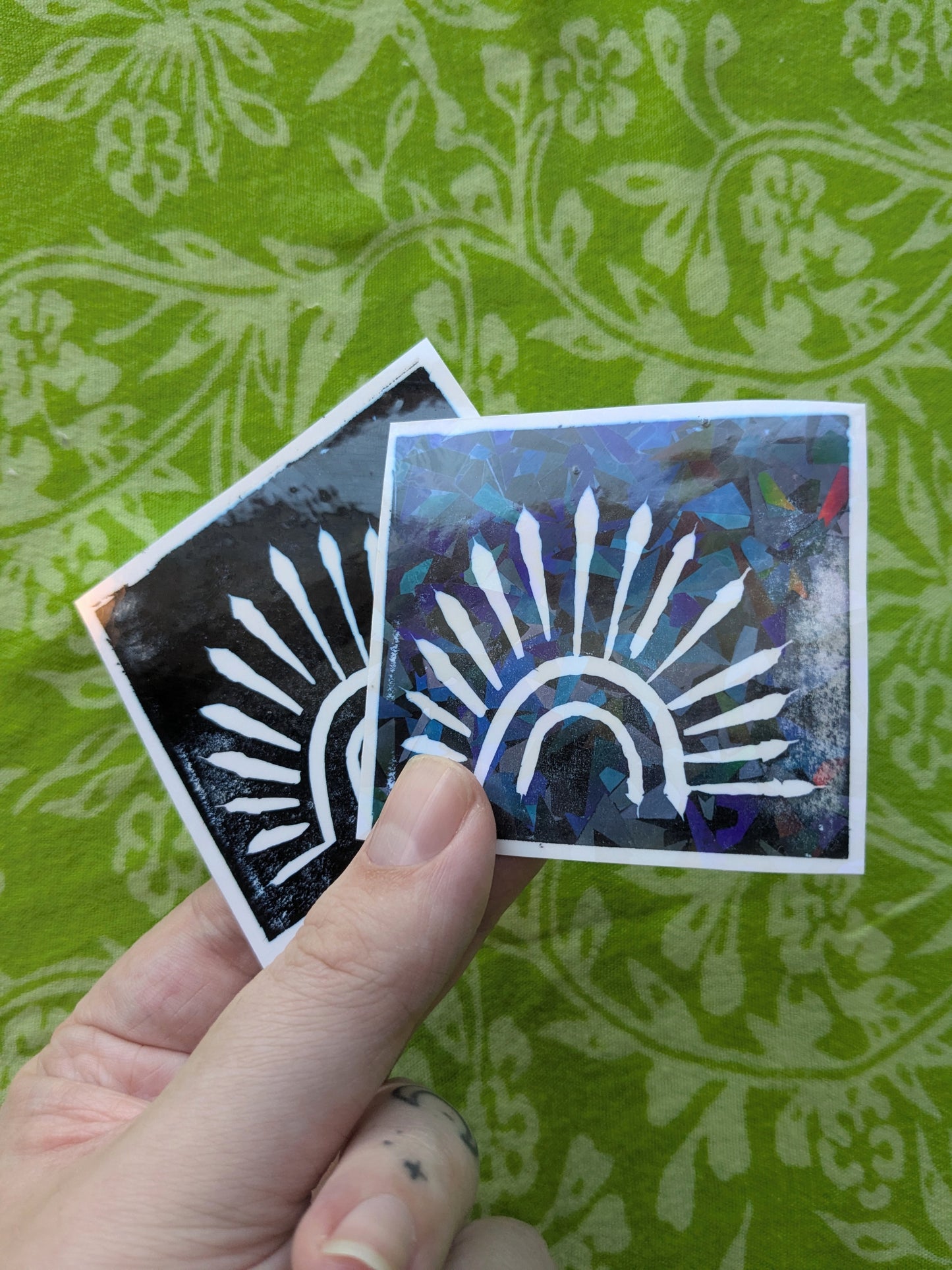 Sunburst Linocut Vinyl Sticker