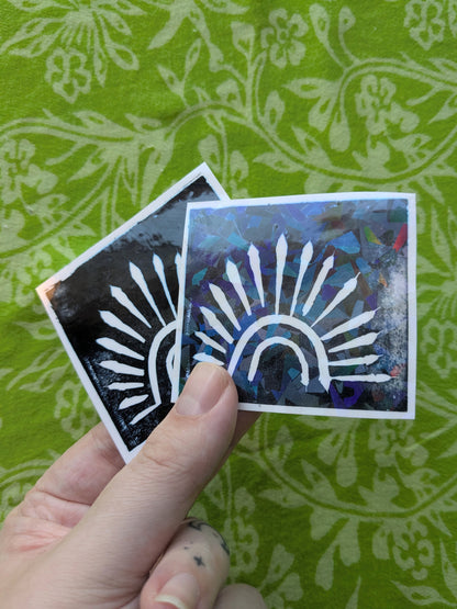 Sunburst Linocut Vinyl Sticker