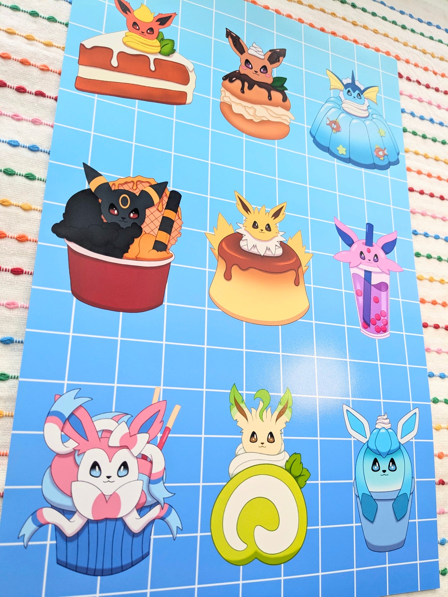 Dessert Eeveelutions Cute Chibi  11x17 Art Print