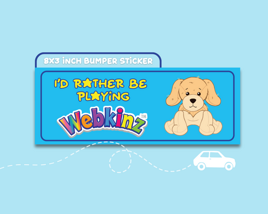 Id Rather Be Playing Webkinz Bumper Sticker | 3 Inch Sticker