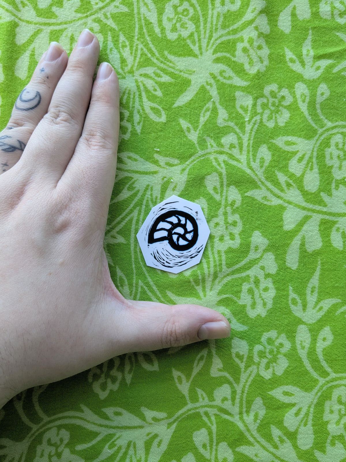 Fossil Linocut Vinyl Sticker