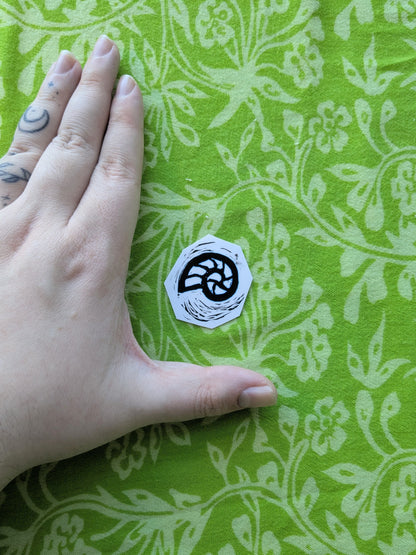 Fossil Linocut Vinyl Sticker