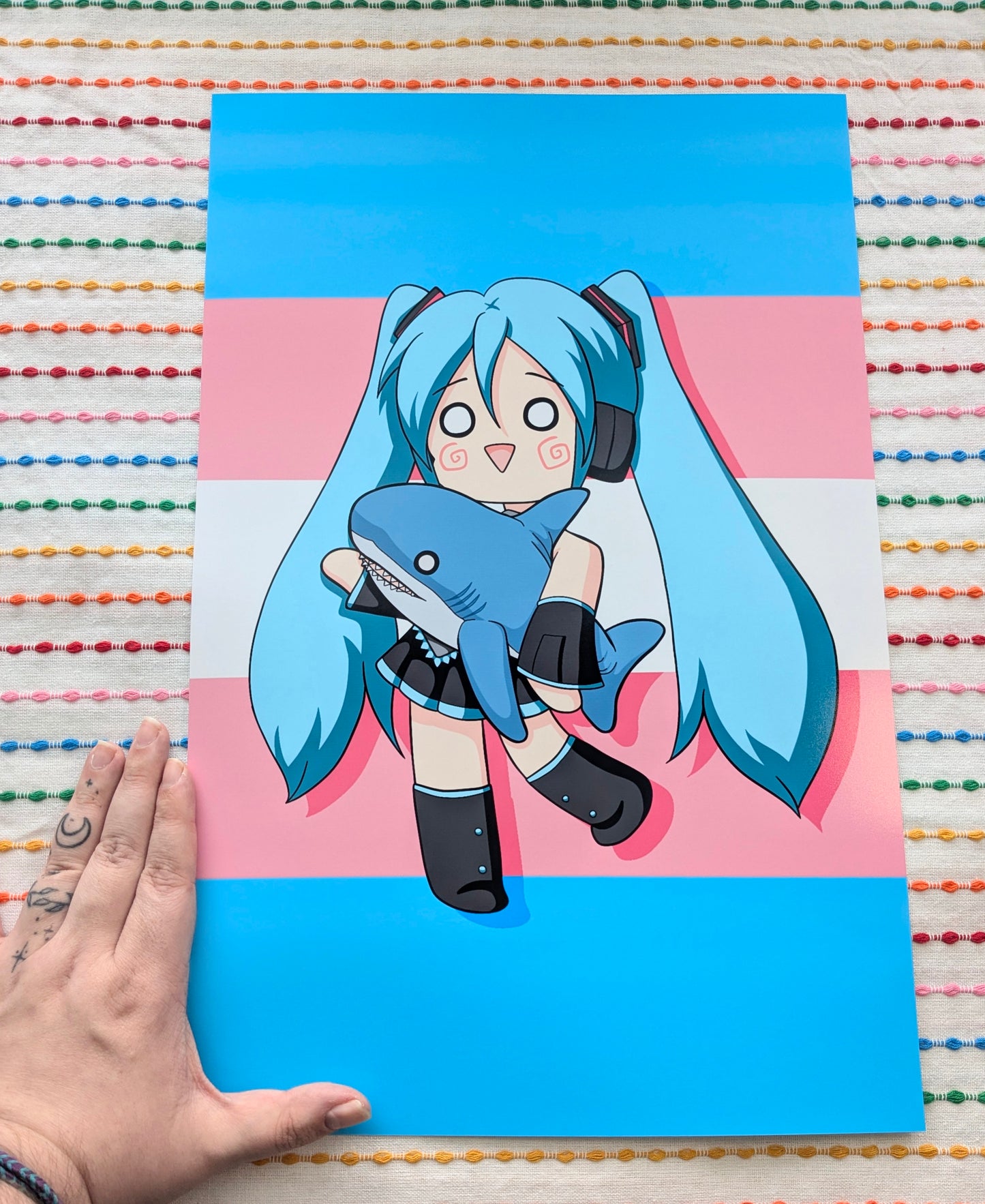 Hatsune Miku Blahaj 11x17 Art Print